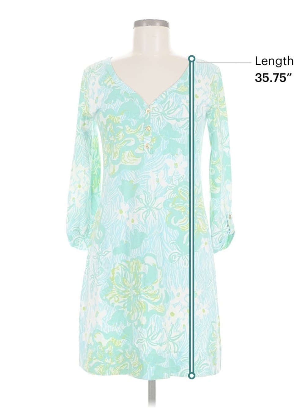 Lilly Pulitzer Women’s Wave Rider Floral V-Neck Pima Cotton Dress M - Picture 7 of 8